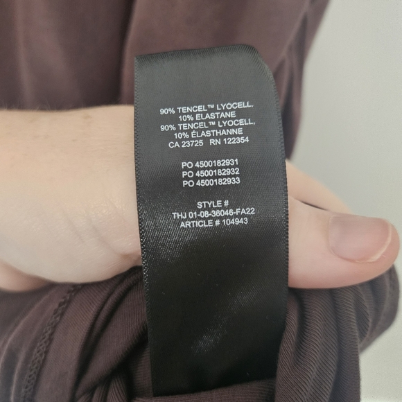 Aritzia Babaton Brown Double Fabric Countour Rouched Dress Size L - Picture 8 of 8